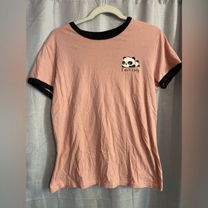 On Fire Pink Panda Tee with Black Accents size XL